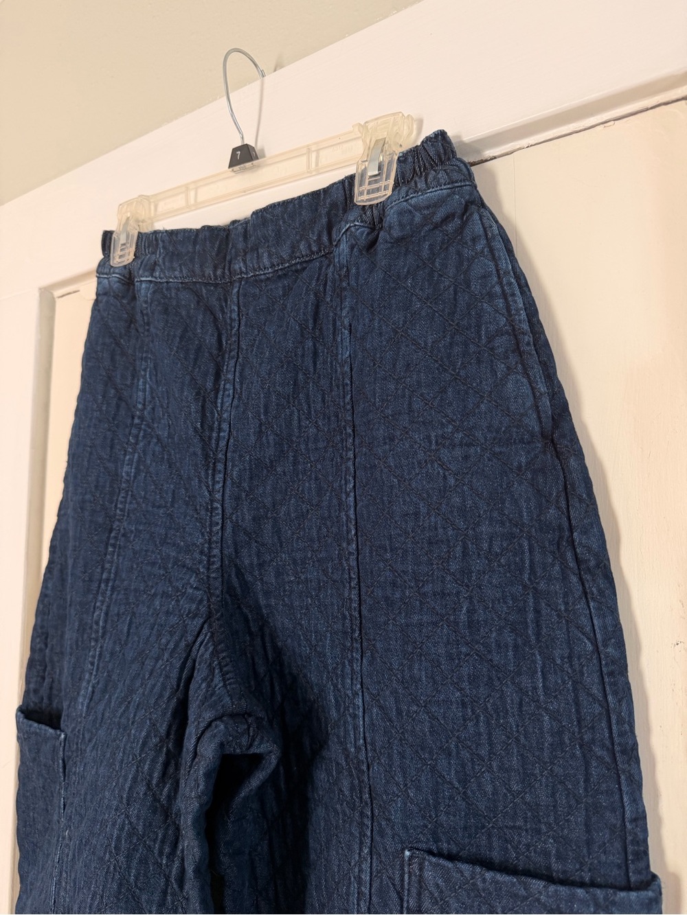 Beyond Nine Amala Quilted Denim Trousers - Picture 3 of 4